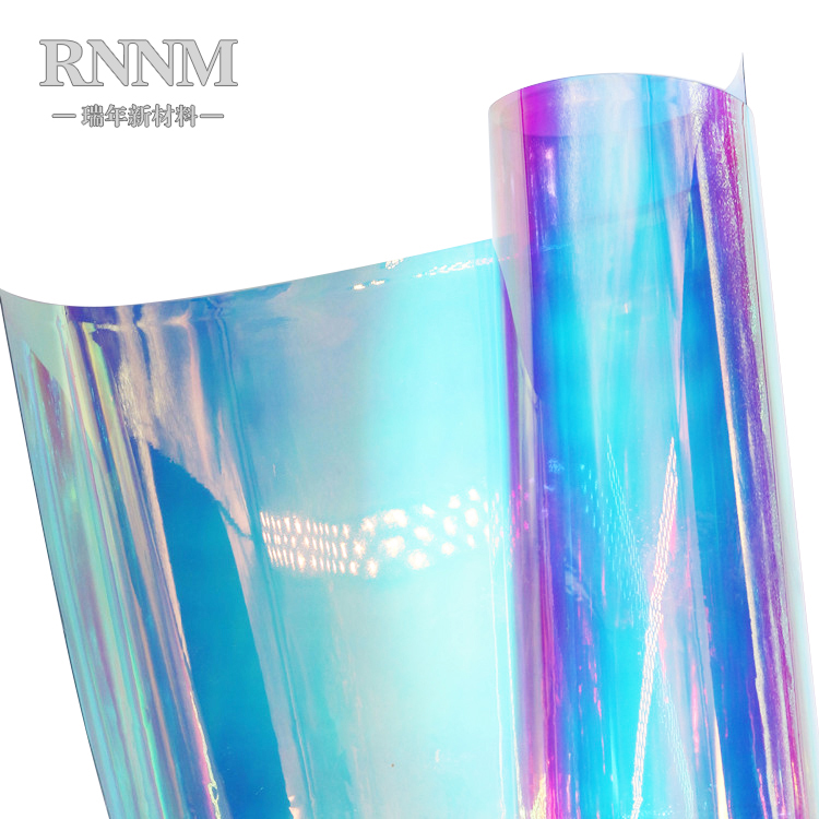 RNNM瑞年 厂销彩虹膜PVC 镭射透明幻彩色膜 七彩PVC